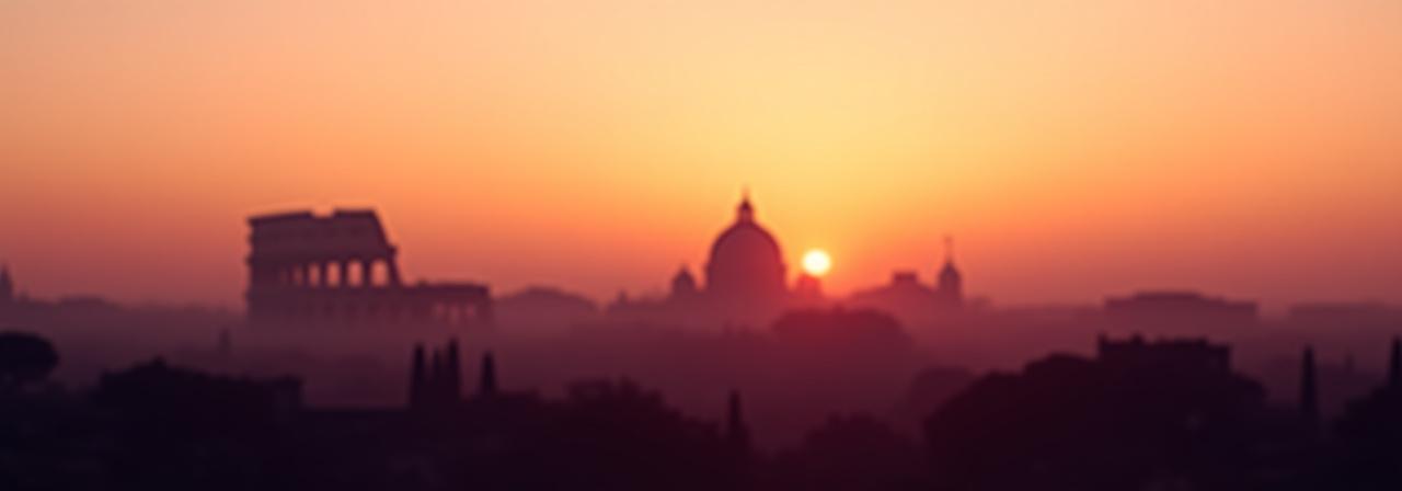 Alba serena sui tetti di Roma